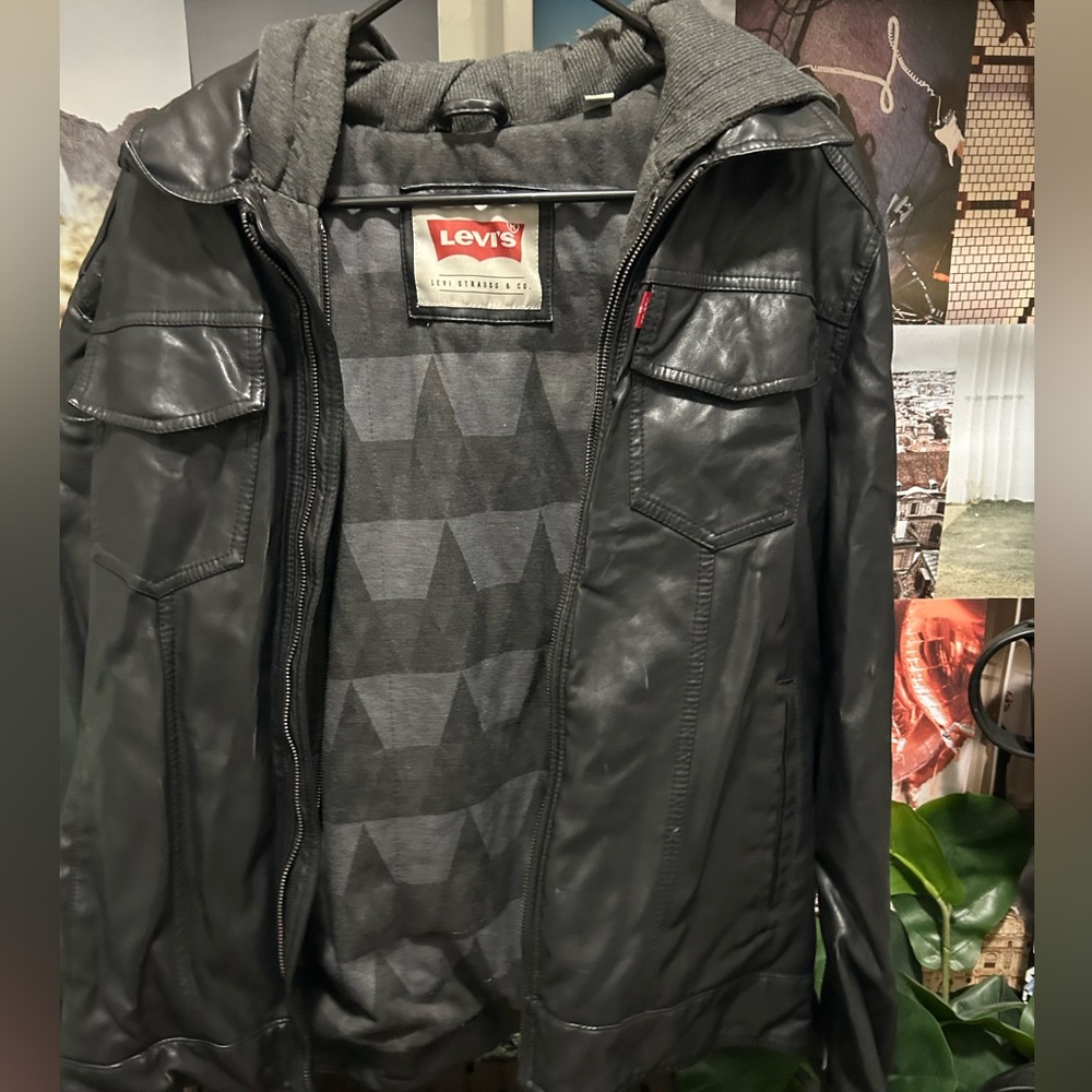 Levi’s Hooded Leather Jacket